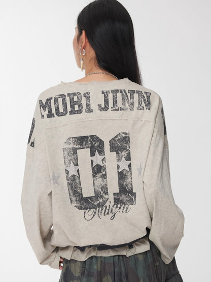 Crystal-Studded Long-Sleeve Tee