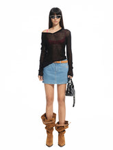 Alpaca Irregular Thin Long-sleeve Blouse - CHINASQUAD