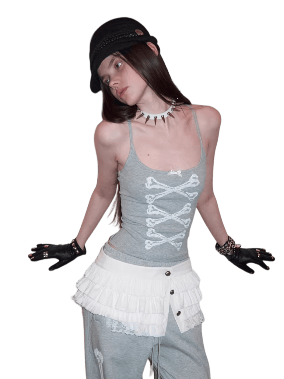 Crystal Bone U-Neck Cropped Camisole