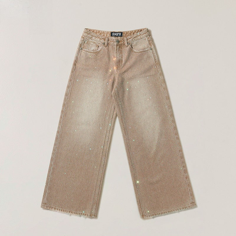 Wild Diamond Handcrafted Wide-Leg Denim Pants