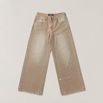 Wild Diamond Handcrafted Wide-Leg Denim Pants