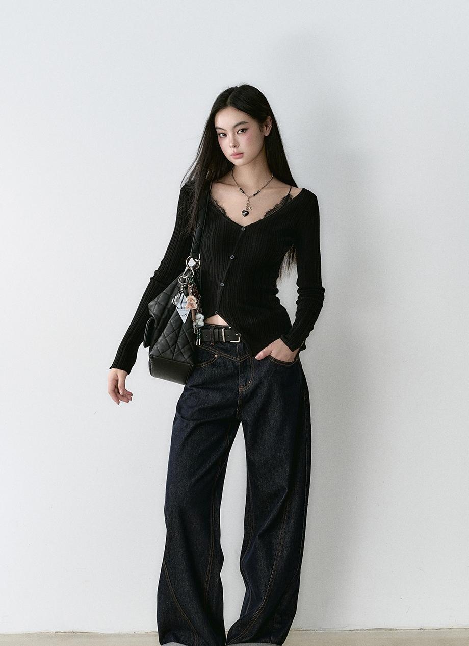 Structured Vintage-Dyed Jeans