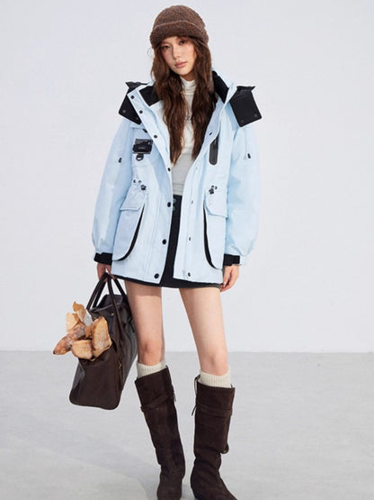 Colorblock Down Parka Jacket