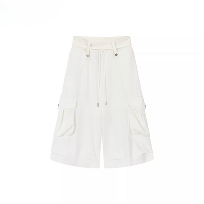 Waffle Knit Cargo Cropped Trousers