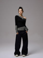 Double Waistband Raw Denim Wide-Leg Jeans - CHINASQUAD