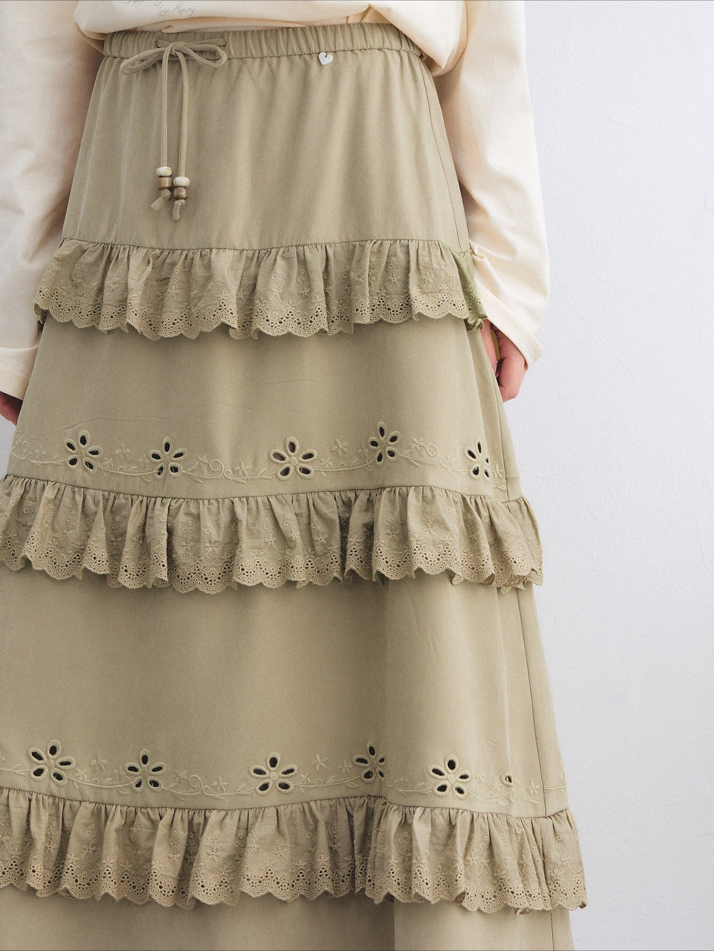 Bohemian Tiered Embroidered Maxi Skirt