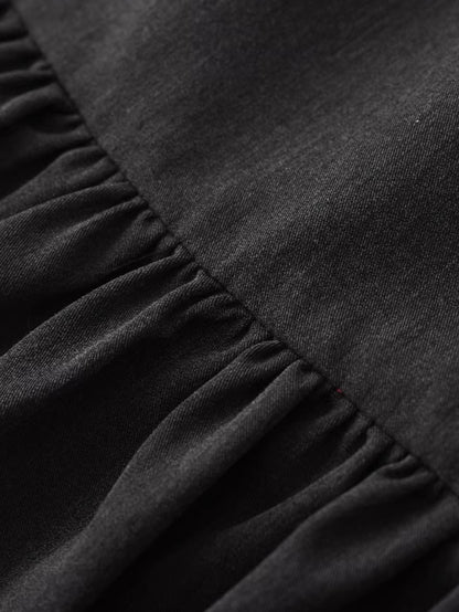 Chain Halter Bubble-Waist Mini Dress