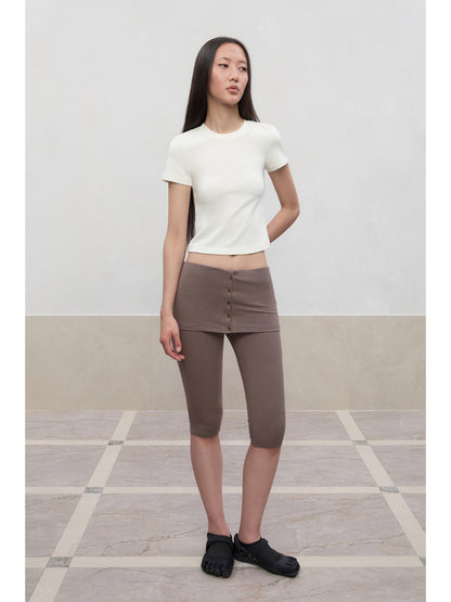 Regular-Shoulder Round Neck Short-Sleeve T-Shirt