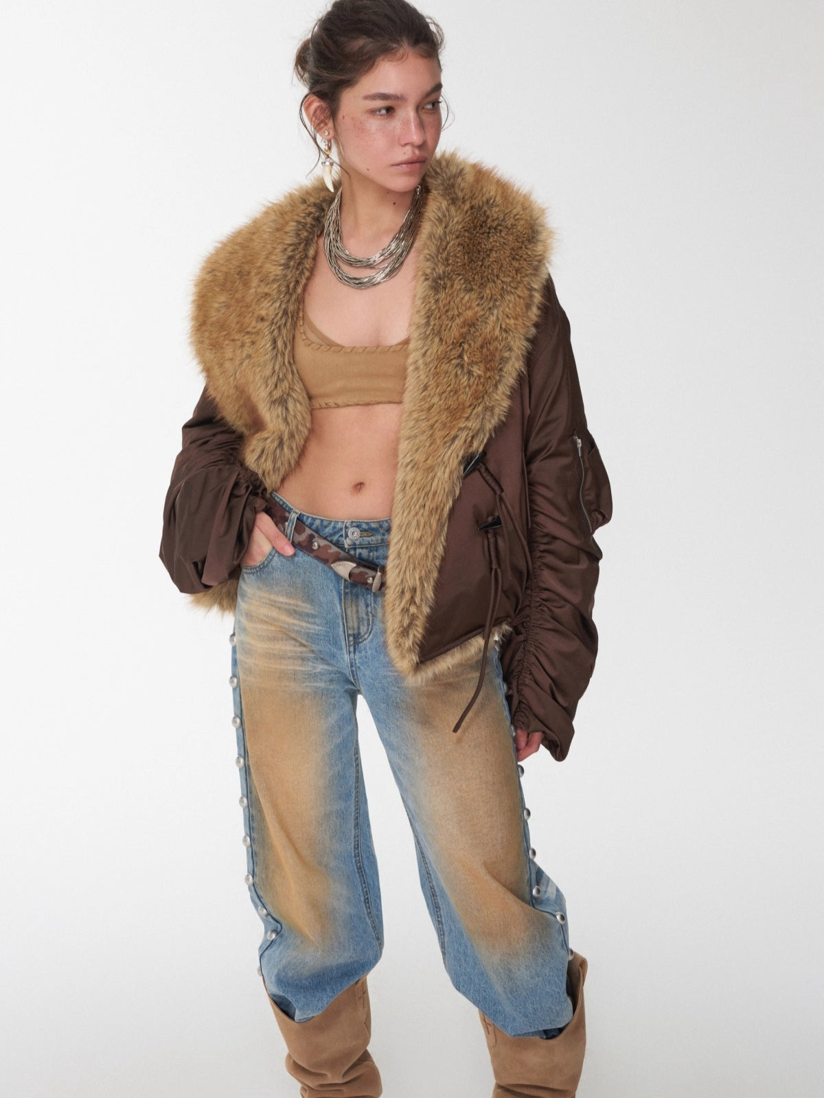 Aviator Faux Fur Jacket