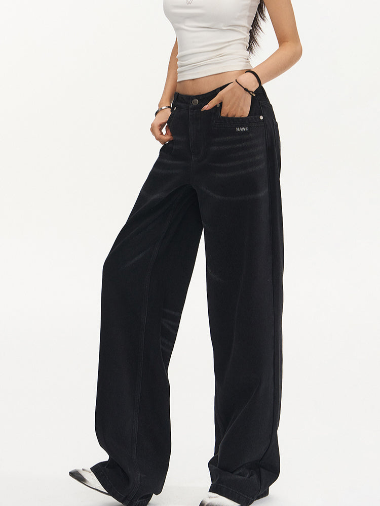 Vintage Low-Waist Loose Straight-Leg Pants