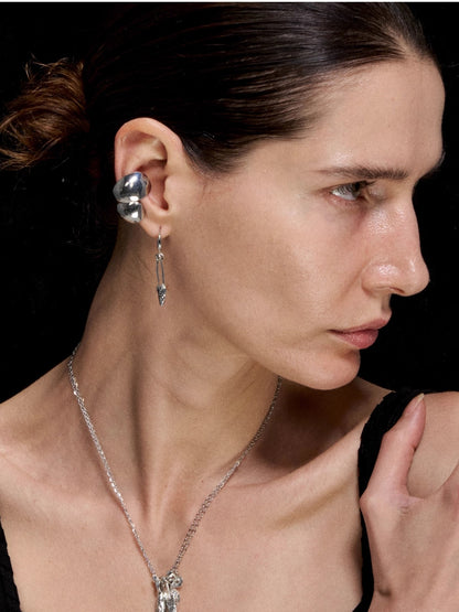 Cracked Heart Ear Cuff