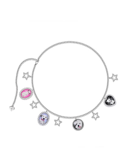 Cat &amp; Dog Combo Pearl Waist Chain