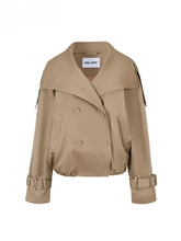 Stand-Collar Pleated Trench Jacket - CHINASQUAD