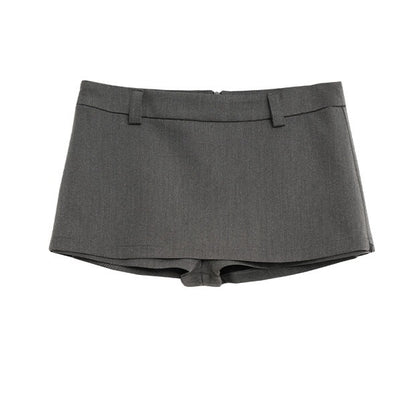 Minimalist Side-Zip Skort Mini Skirt