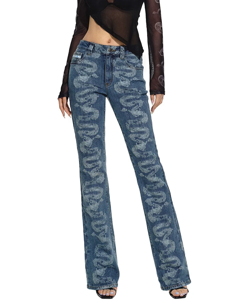 Blue Low-Waist Skinny Straight-Leg Jeans