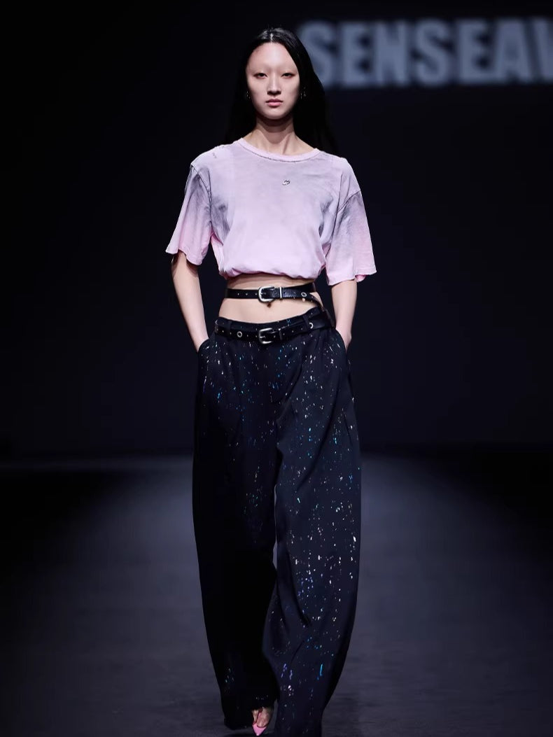 Spray-Print Loop Logo Cotton T-Shirt