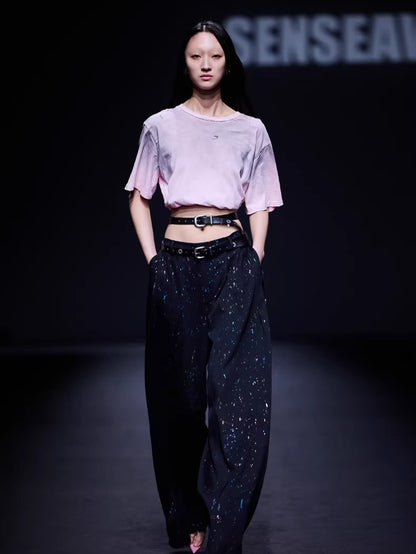 Spray-Print Loop Logo Cotton T-Shirt