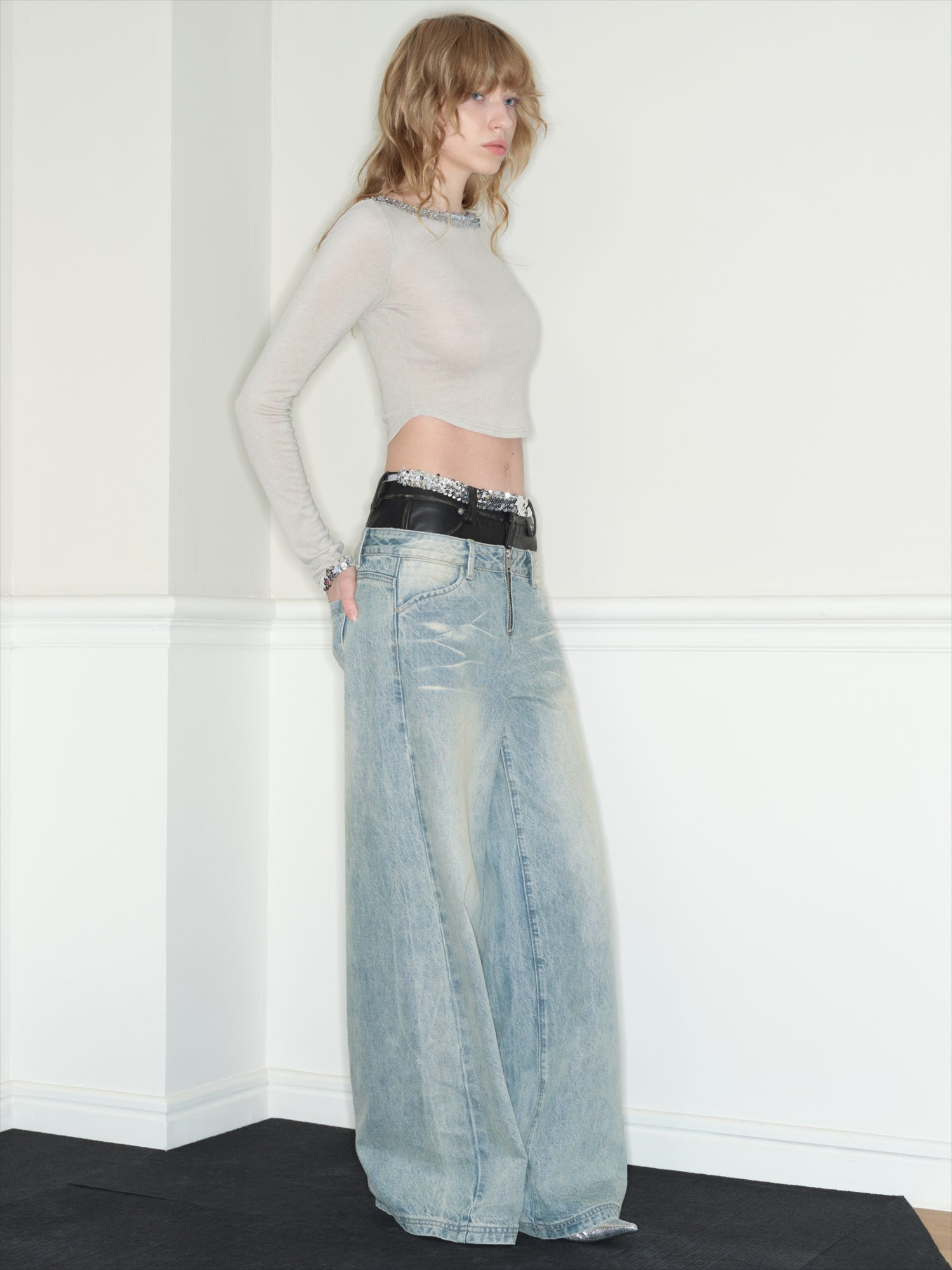 Vintage Dual Waistband Straight-Leg Jeans