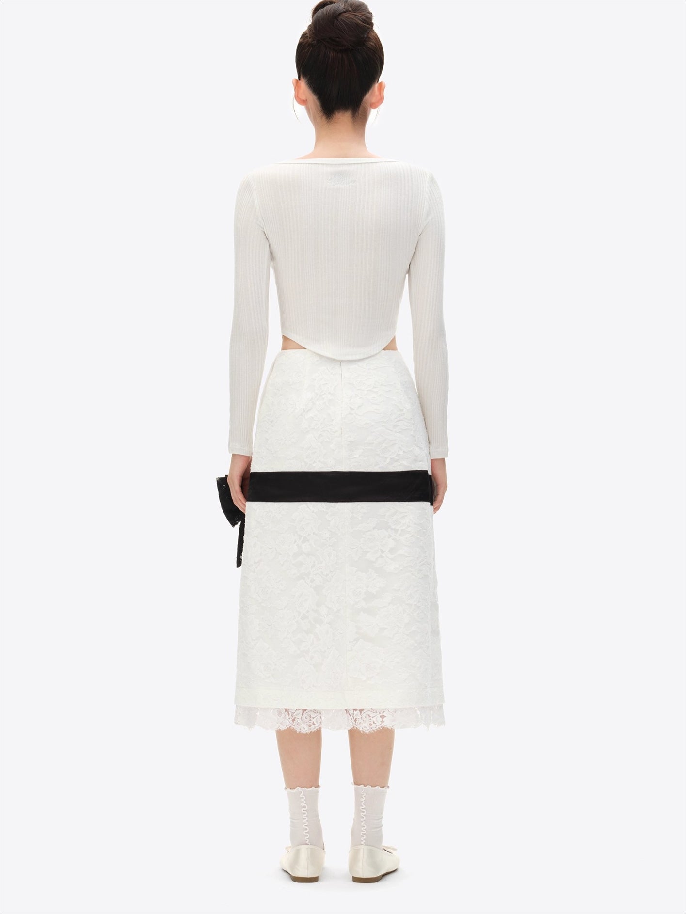 Bow Lace Midi Skirt