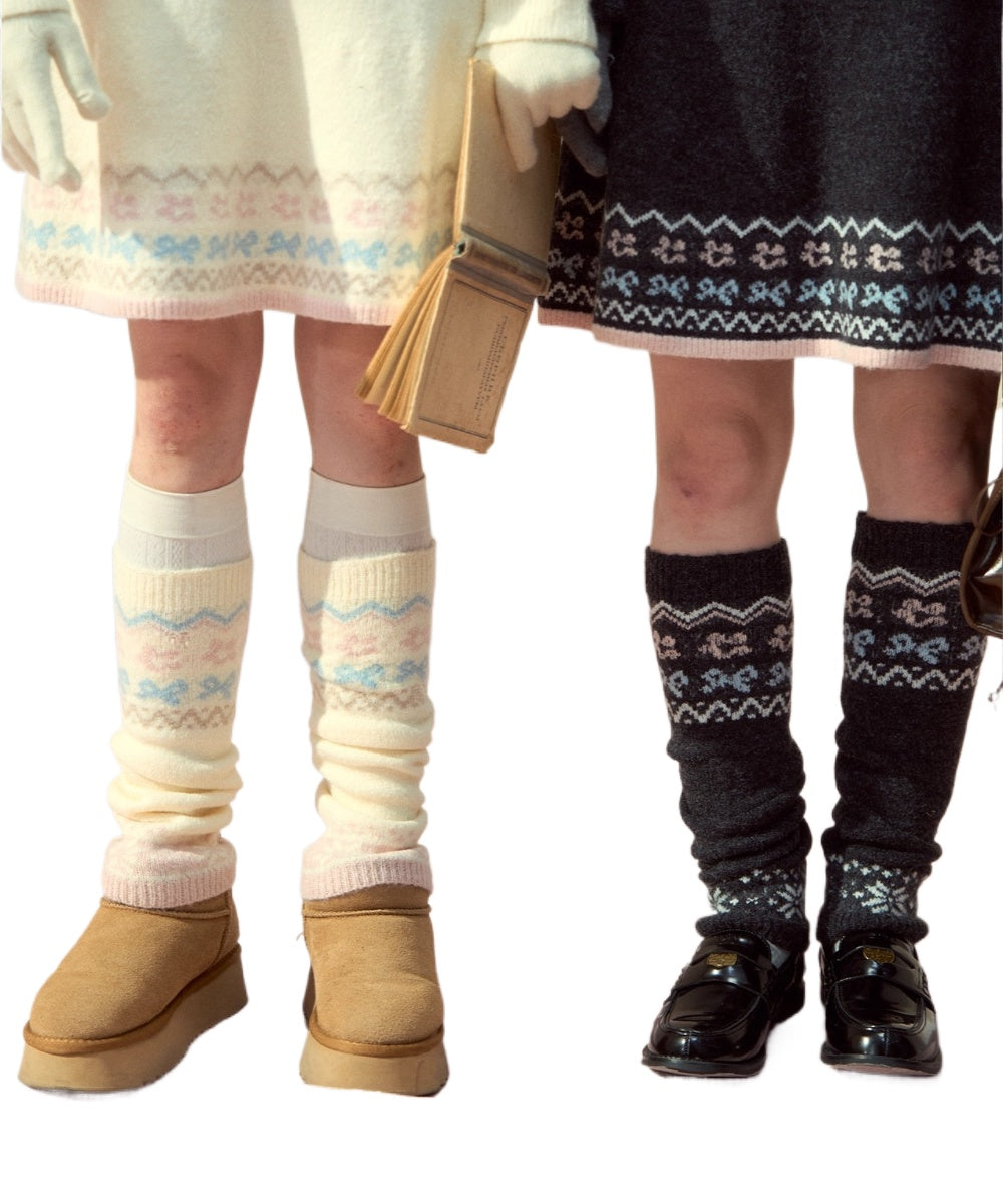Fair Isle Knit Leg Warmers
