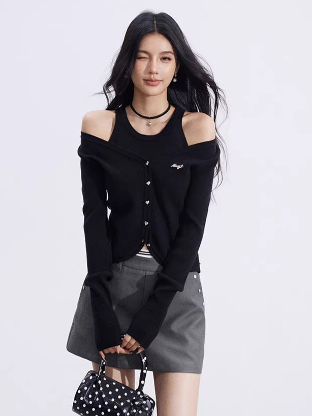 Cut-Out Layered Knit Base Layer
