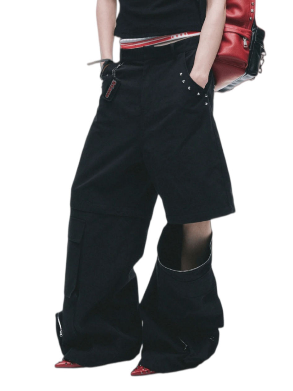Grunge Multi-Way Adjustable Studded Pants