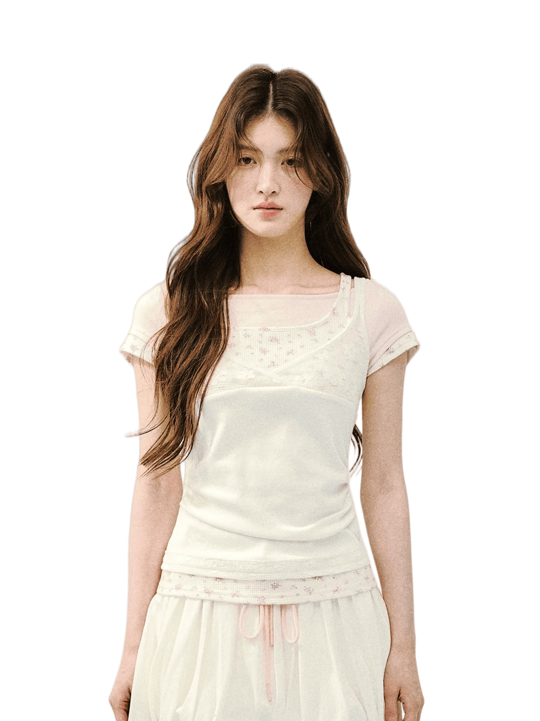 Layered Lace Knit Tee