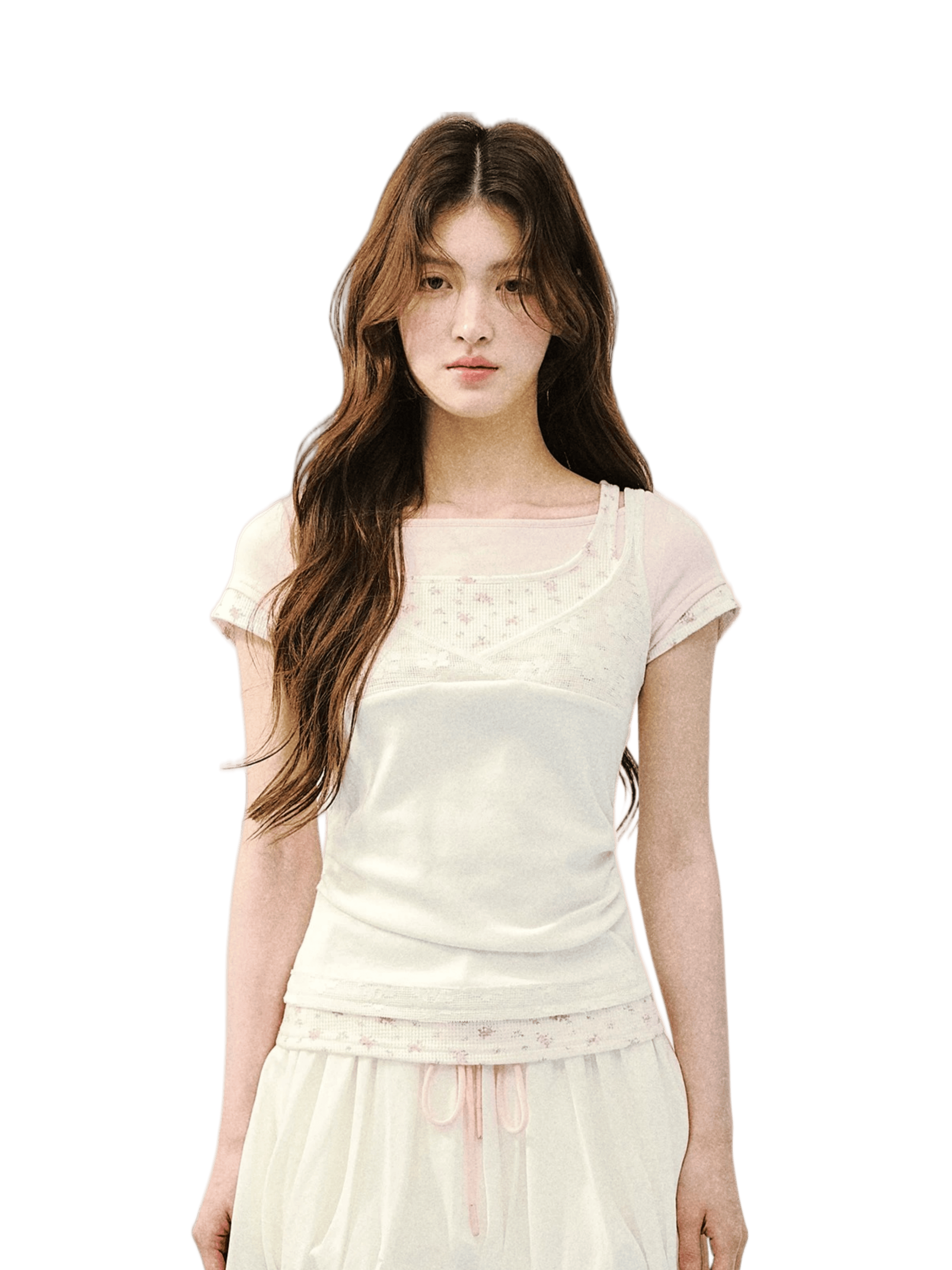 Layered Lace Knit Tee