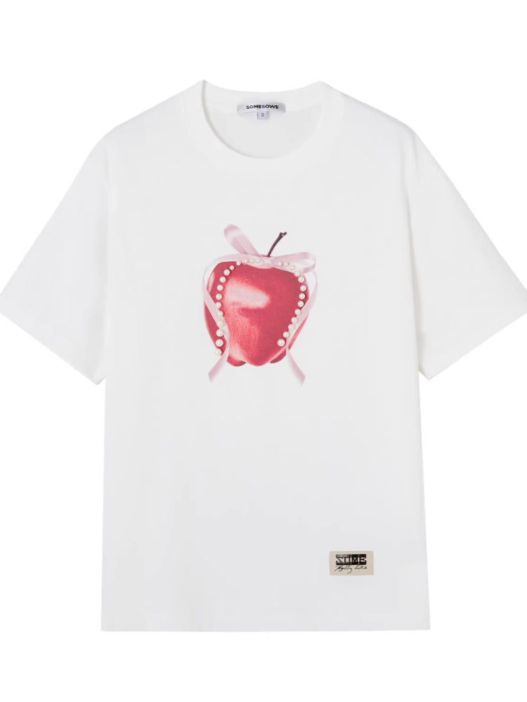 Apple Silhouette Half-Sleeve Crew Neck T-Shirt - CHINASQUAD