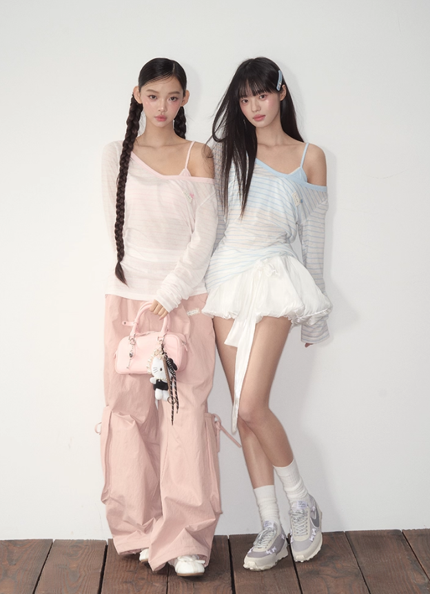 Blue &amp; Pink Striped Cover-Up &amp; Cami Set - CHINASQUAD