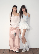 Blue & Pink Striped Cover-Up & Cami Set - CHINASQUAD