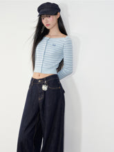 Striped Knit One-Shoulder Top - CHINASQUAD