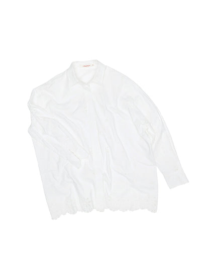 White Lace Jacquard Shirt