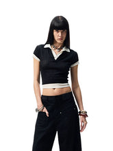 Color-Blocking Fake Two-piece Knit Polo Shirt - CHINASQUAD