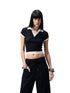 Color-Blocking Fake Two-piece Knit Polo Shirt - CHINASQUAD