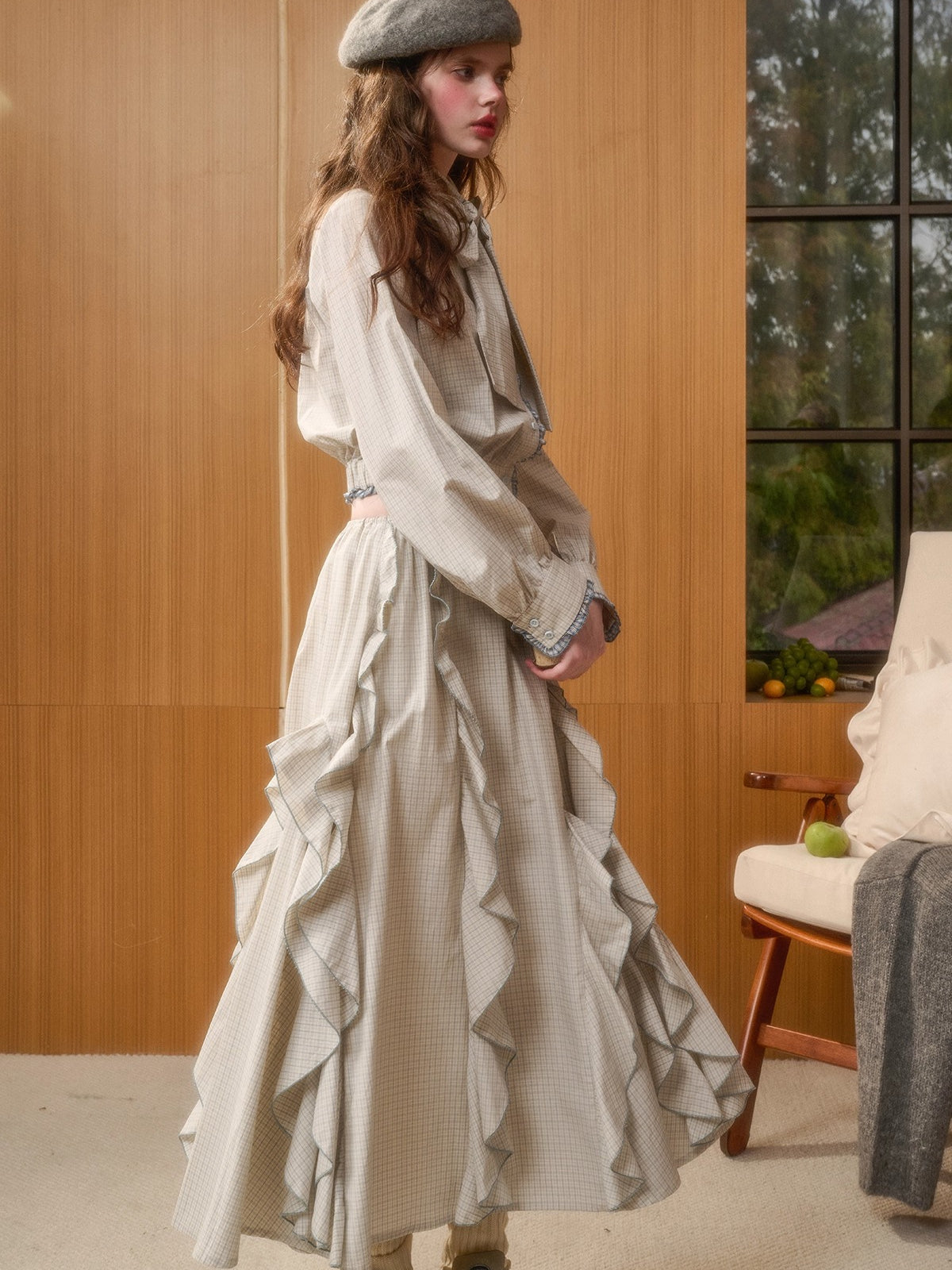 Organic Cotton Gingham Blouse Set