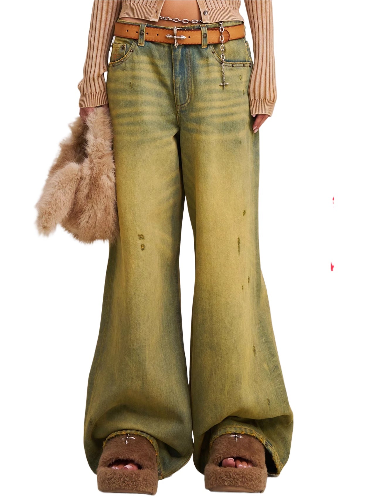 Wild Mustang Classic Wide-Leg Jeans