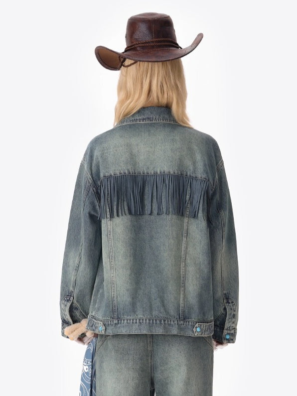 Western Fringe Denim Jacket