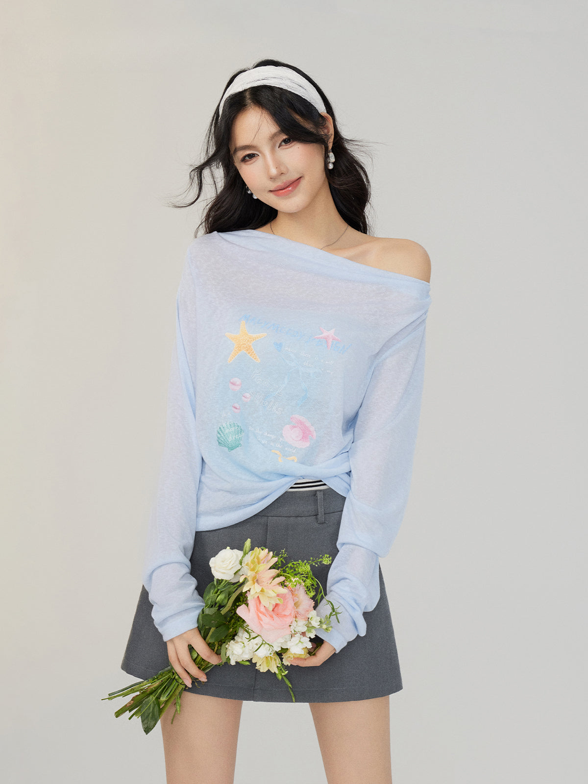 Pile Collar Lace Fake Two-piece Sunscreen T-shirt