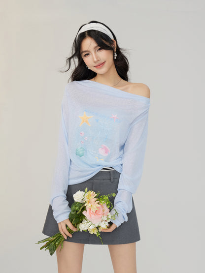 Pile Collar Lace Fake Two-piece Sunscreen T-shirt