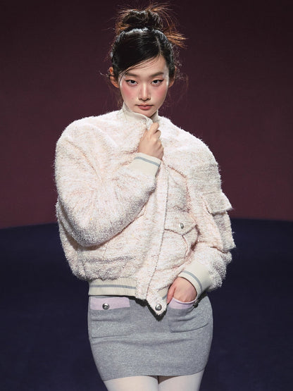 Tweed Textured Drop-shoulder Jacket