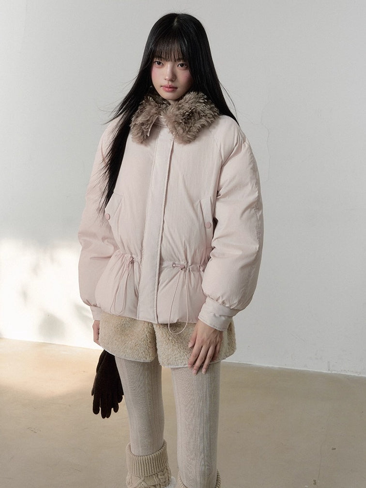 Fur Collar Sweet Puffer Down Jacket