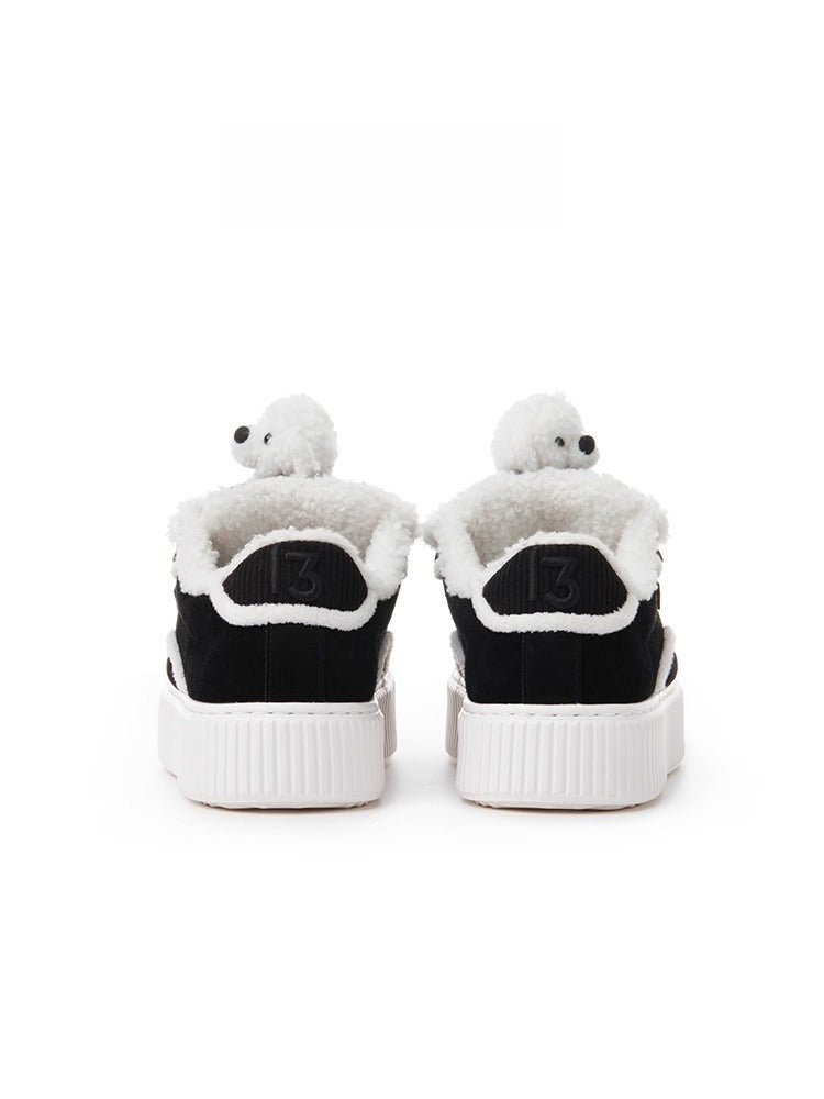 Teddy Fleece Platform Sneakers