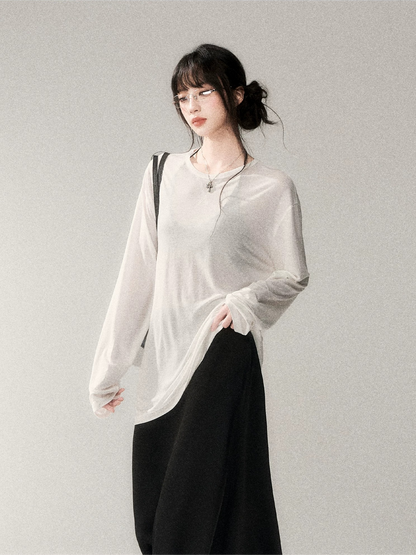 Luxe Lyocell Linen Relaxed Long Sleeve Tee
