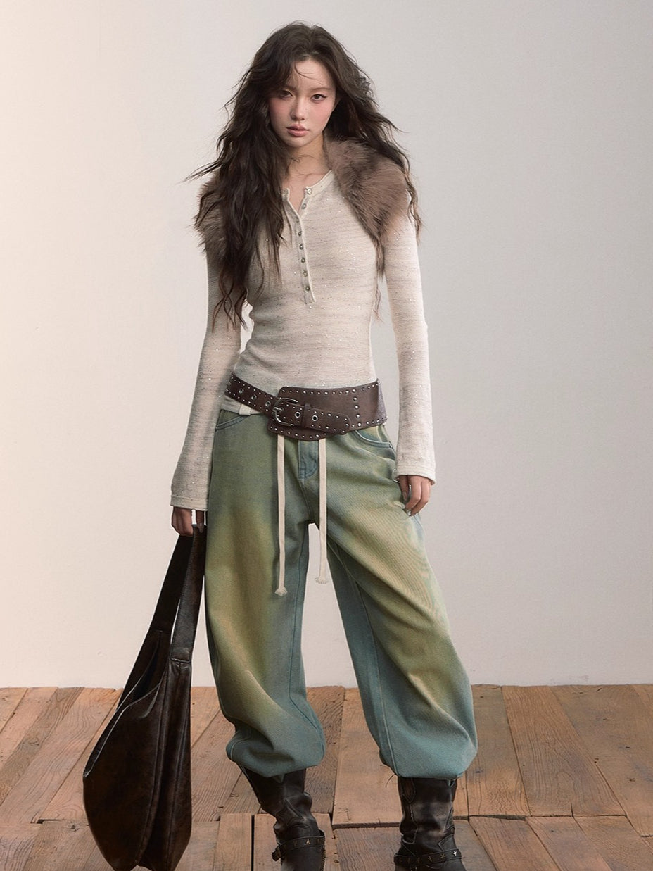 Denim Essence Relaxed Drawstring Pants