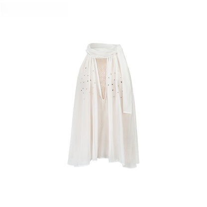 Embellished Sleeveless Chiffon Lace Top