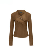 Large Collar Short Suede Jacket - CHINASQUAD