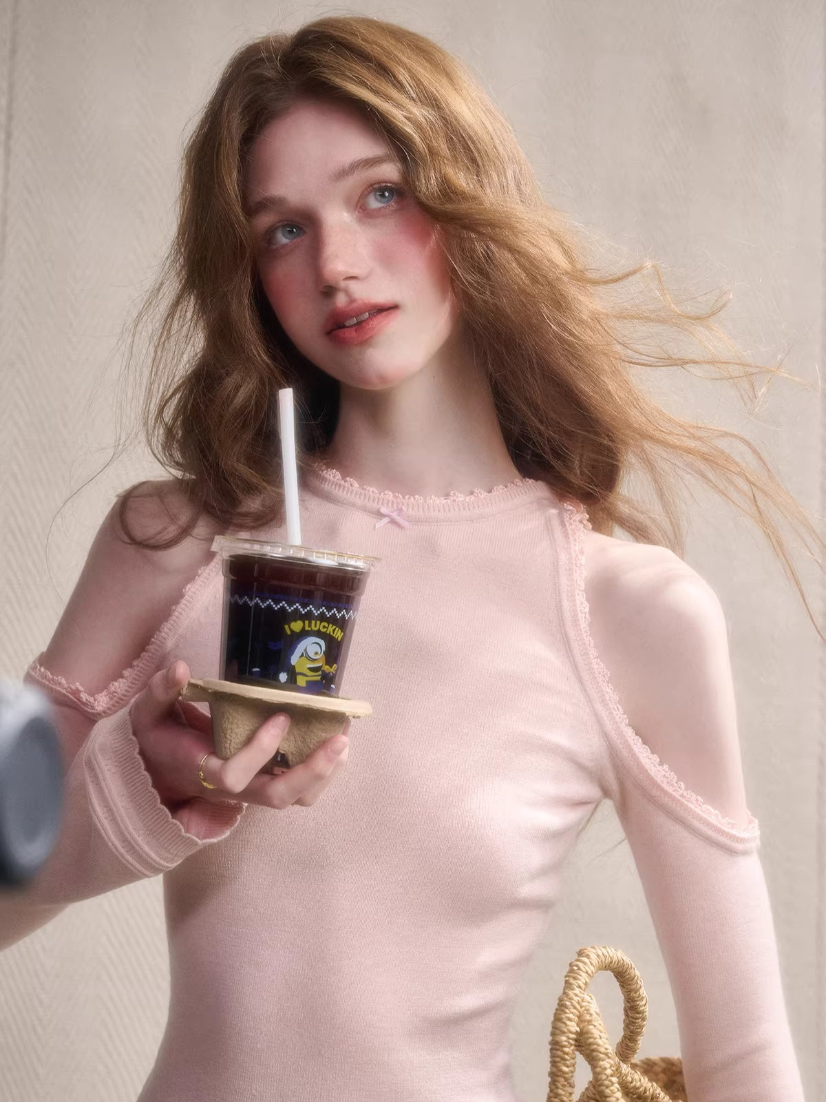 Hand-Crocheted Lace Off-Shoulder Knit Dress