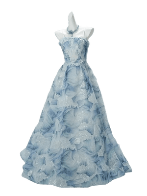 Ethereal Blue Yike Cloudwave Couture Gown