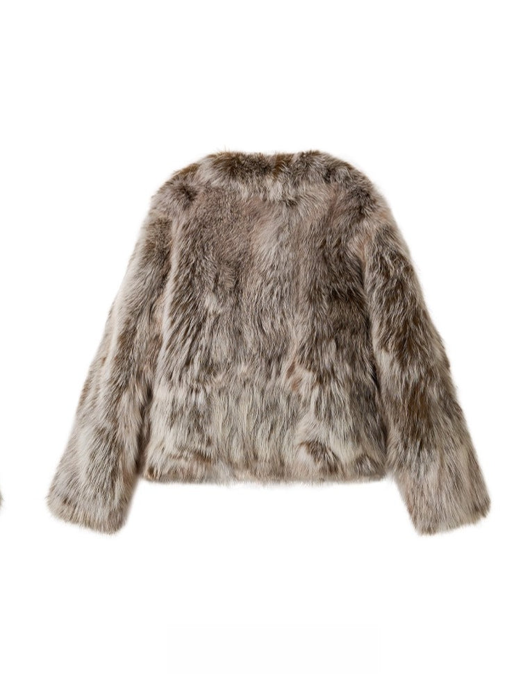 Fox Fur Stand-Collar Jacket